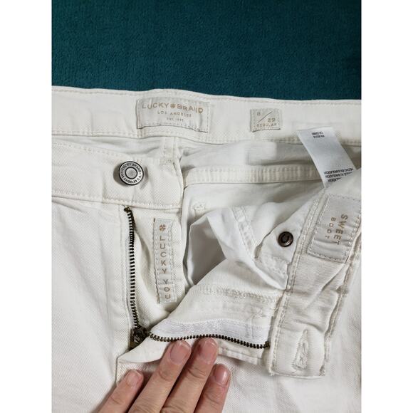 Lucky Brand Jeans Size 8 Womens Blue Stretch Pants Dark Mid Rise Sweet Bootcut - Picture 7 of 15